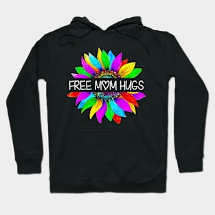 Free Mom Hugs Gay Pride LGBT Daisy Hippie Hoodie